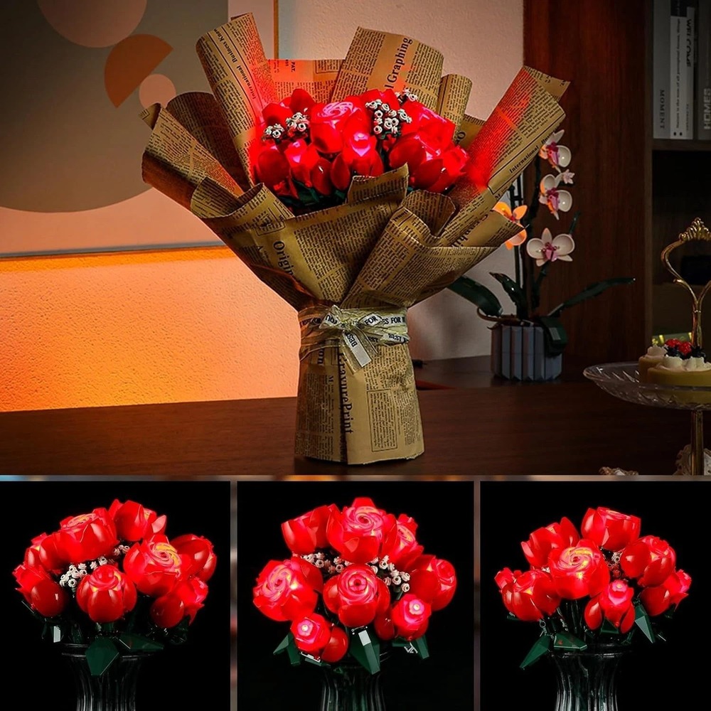 YEABRICKS LED Lighting Kit‎ for LEGO Bouquet of Roses 10328 - No Lego Model